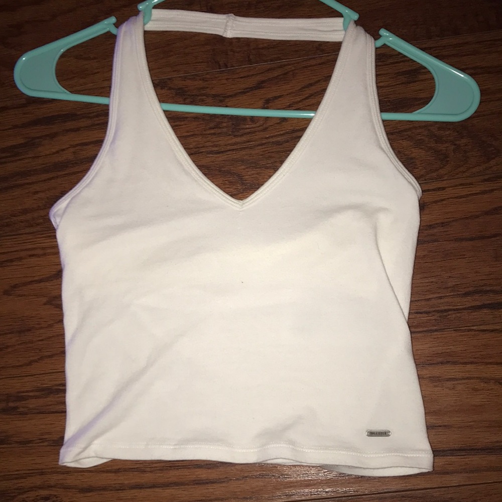 Hollister white halter top crop top